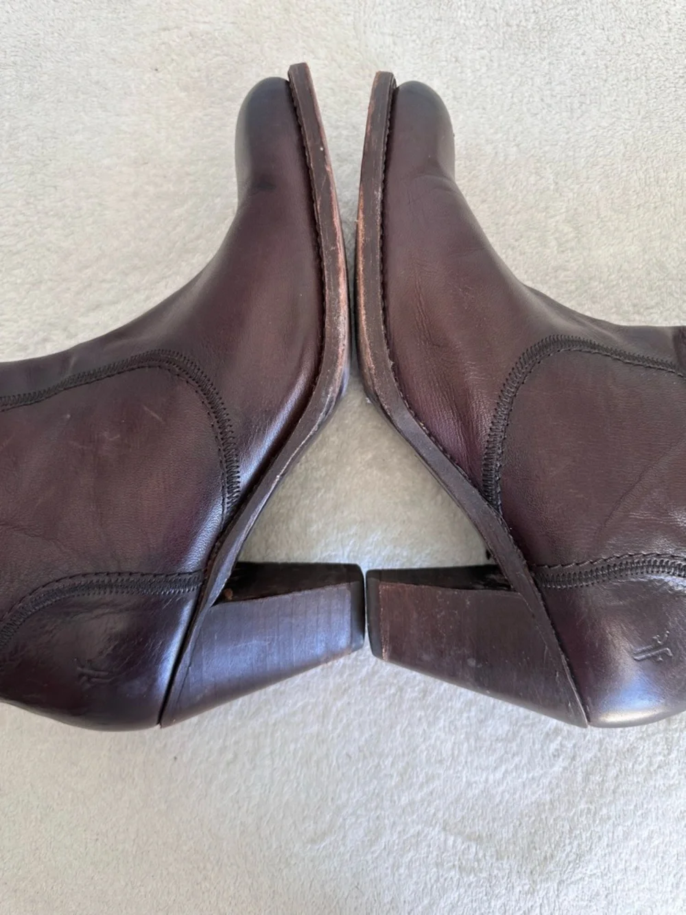 Frye Mustang Stitch Tall Boots Brown Women’s 9.5 Riding Western Knee High - Picture 9 of 12